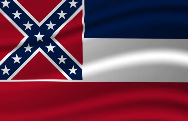 Mississippi zwaaiende vlag illustratie. — Stockfoto