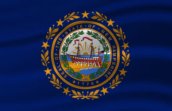 New Hampshire zwaaiende vlag illustratie. — Stockfoto