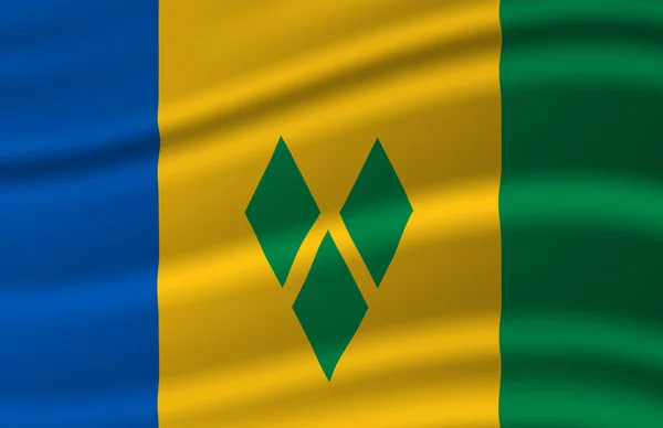 Svatý Vincent a Grenadiny mávající vlajku. — Stock fotografie