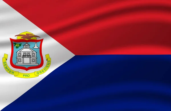 Sint Maarten zwaaiende vlag illustratie. — Stockfoto