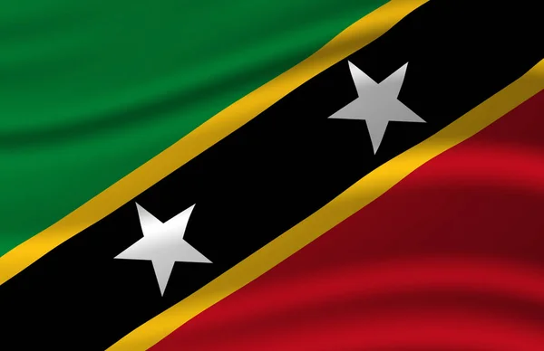 St. Kitts E Nevis sventolando bandiera illustrazione . — Foto Stock