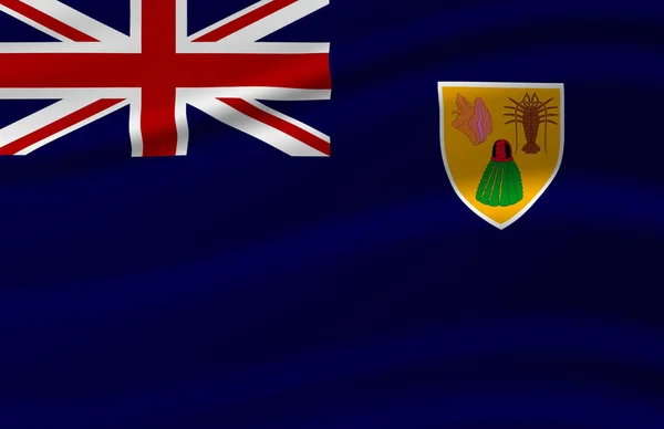 Turks And Caicos Islands waving flag illustration. — Stock Photo, Image