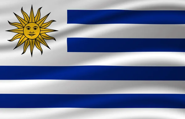 Uruguay schwenkt Flagge. — Stockfoto