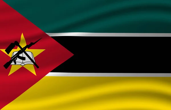 Mozambique zwaaien vlag illustratie. — Stockfoto