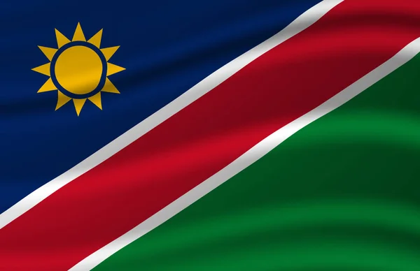 Namibië zwaaiende vlag illustratie. — Stockfoto