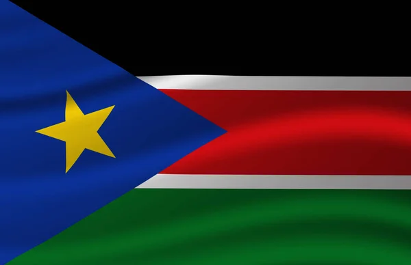 Південний Судан розмахував прапором ілюстрації. — стокове фото