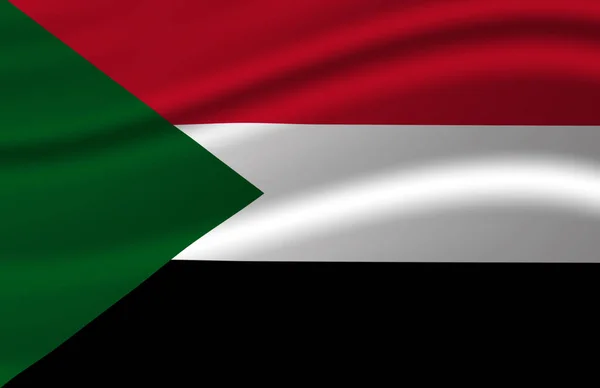 Sudan viftande flagga illustration. — Stockfoto