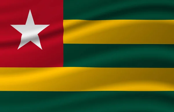 Togo zwaaiende vlag illustratie. — Stockfoto