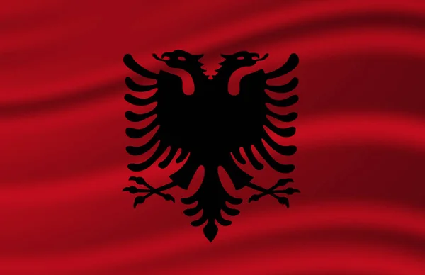 Albanië zwaaiende vlag illustratie. — Stockfoto