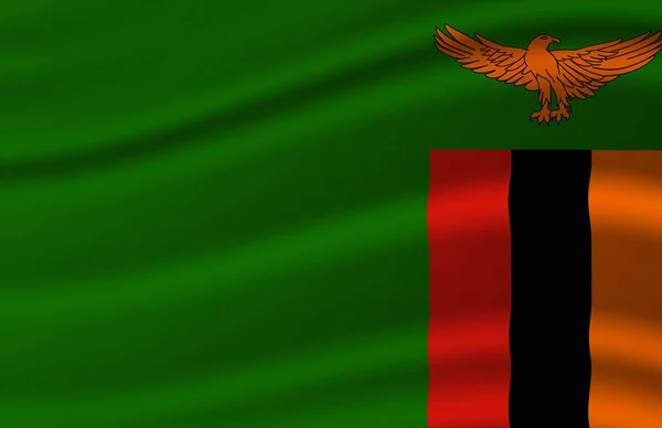 ザンビアの旗のイラストを振って. — ストック写真