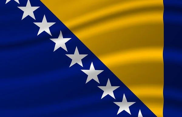 波斯尼亚和黑塞哥维那挥舞国旗插图. — 图库照片