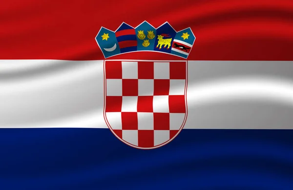 Croatie agitant le drapeau illustration . — Photo