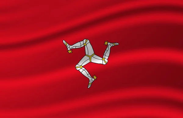 Isle of man zwaaiende vlag illustratie. — Stockfoto