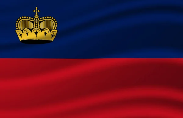 Liechtenstein acenando ilustração bandeira . — Fotografia de Stock
