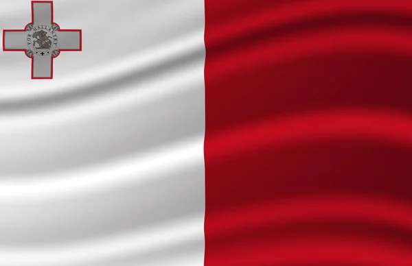Malta zwaaiende vlag illustratie. — Stockfoto