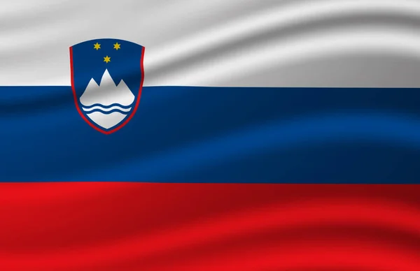 Slovenië zwaaiende vlag illustratie. — Stockfoto