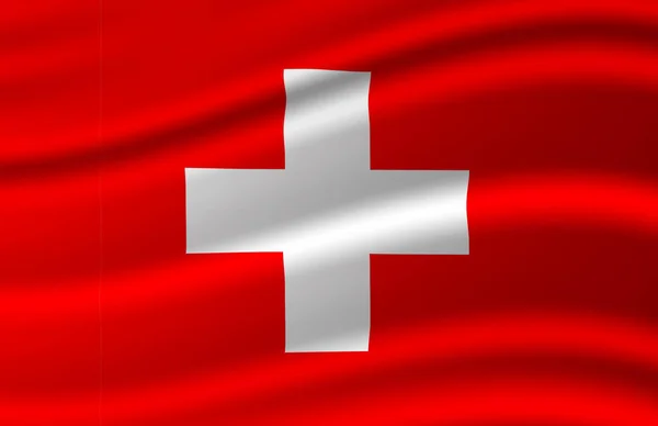 Suiza ondeando bandera ilustración . —  Fotos de Stock