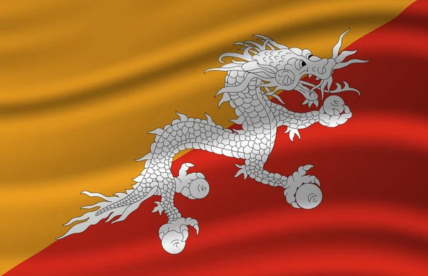 Bhutan falowanie flaga ilustracji. — Zdjęcie stockowe