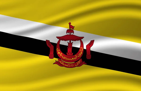 Brunei dalgalı bayrak illüstrasyon. — Stok fotoğraf