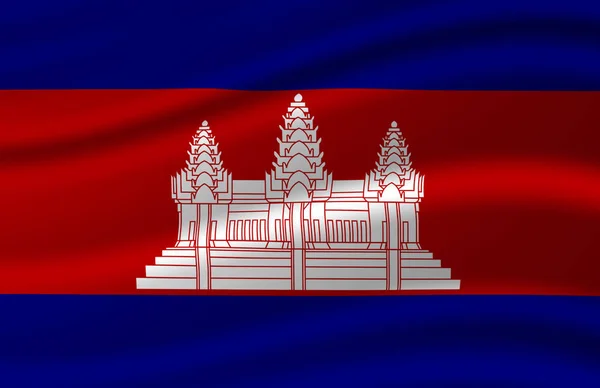 Cambogia sventola bandiera illustrazione . — Foto Stock