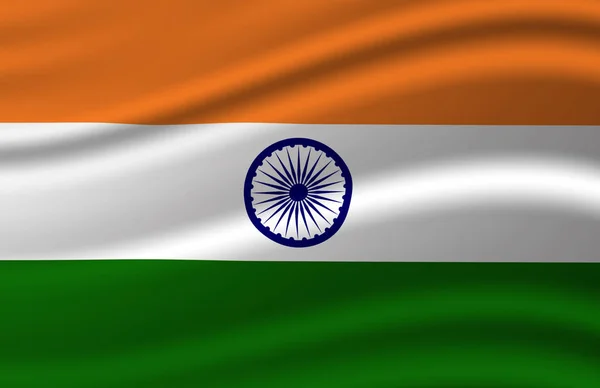 India zwaaiende vlag illustratie. — Stockfoto