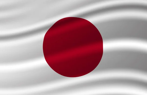 Japón ondeando bandera ilustración . — Foto de Stock