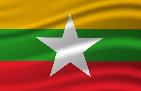 Barmské vlajka. — Stock fotografie