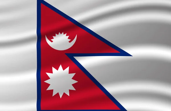 尼泊尔挥舞国旗插图. — 图库照片