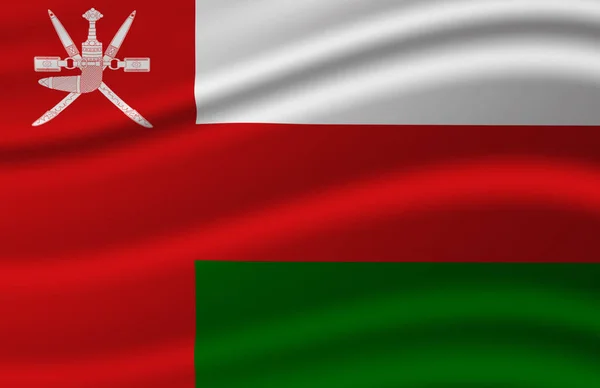 Oman wuivende vlag illustratie. — Stockfoto