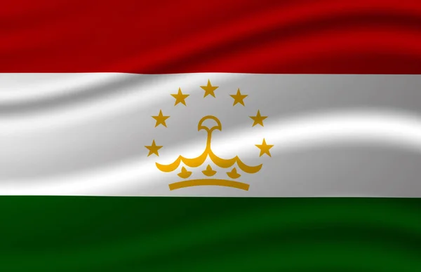 Tádzsikisztán hullámzó zászló illusztráció. — Stock Fotó