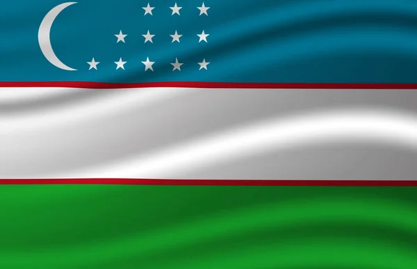 Uzbekistan waving flag illustration. — Stock Photo, Image