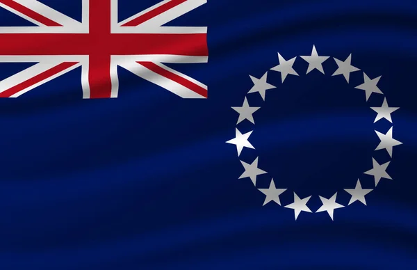 Islas Cook ondeando bandera ilustración . — Foto de Stock
