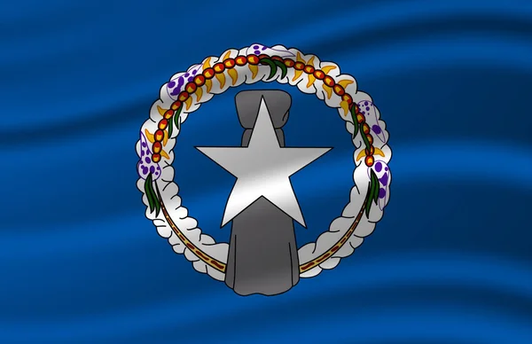 Northern Mariana Islands waving flag illustration. — Stock Photo, Image