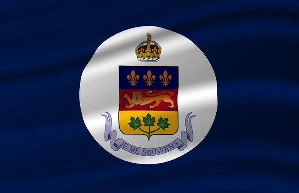 Quebeci-kormányzó, Québec zászló hullámzó illusztráció. — Stock Fotó