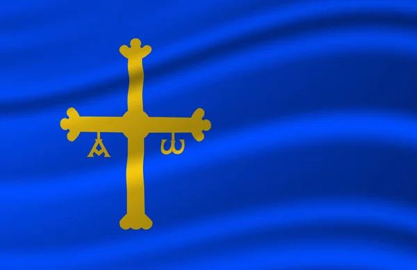 Asturias bayrak illüstrasyon sallayarak.