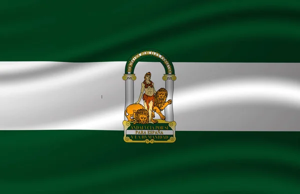 Andalucía ondeando bandera ilustración . — Foto de Stock