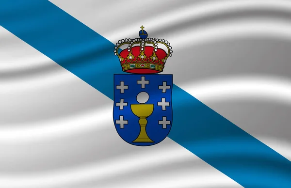 Galicia waving flag illustration. — Stock Photo, Image