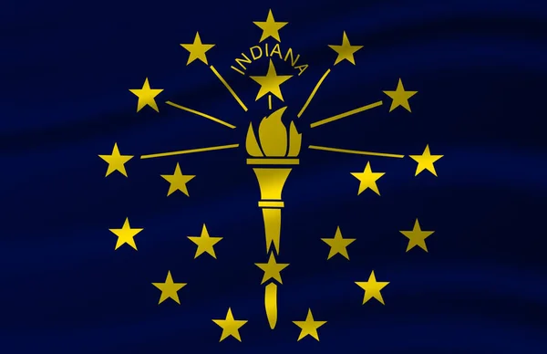 Indiana waving flag illustration. — Stock Photo, Image