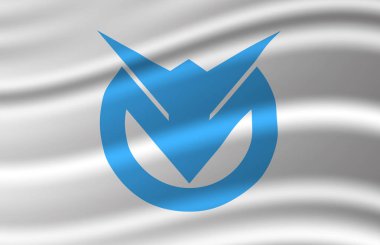 Furubira dalgalı bayrak illüstrasyon.