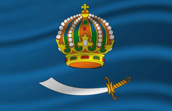 Illustration du drapeau ondulé Astrakhan . — Photo