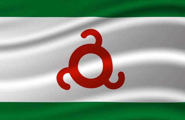 Ingoesjetië zwaaiende vlag illustratie. — Stockfoto