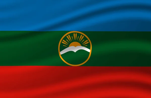 Ilustração bandeira acenando Karachay-Cherkessia . — Fotografia de Stock