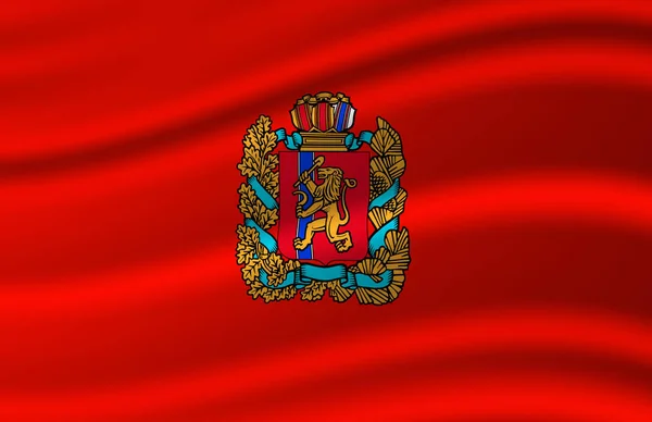 Krasnoyarsk zwaaiende vlag illustratie. — Stockfoto
