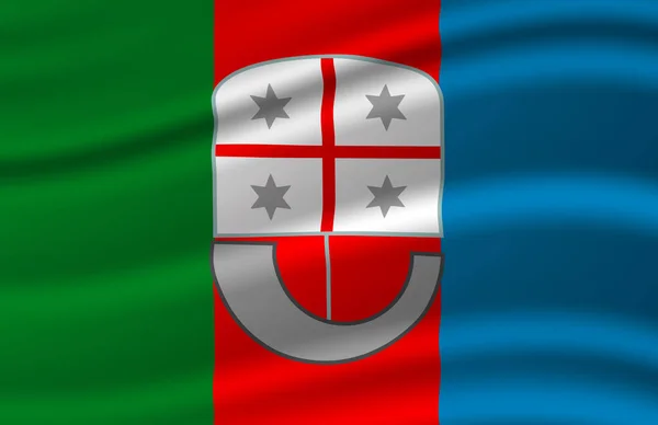 Ligúria acenando bandeira ilustração . — Fotografia de Stock