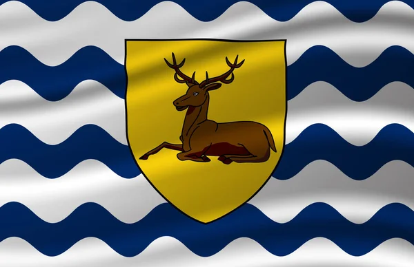 County Hertfordshire zwaaiende vlag illustratie. — Stockfoto