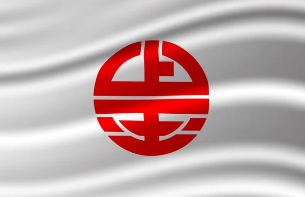 Kaminokuni zwaaiende vlag illustratie. — Stockfoto