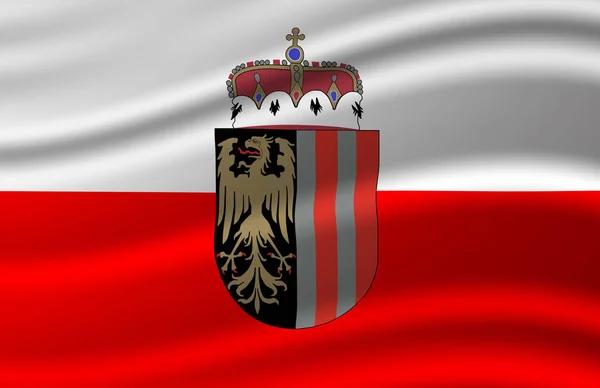 Opper-Oostenrijk zwaaiende vlag illustratie. — Stockfoto