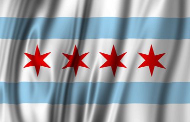 Chicago bayrak illüstrasyon sallayarak.