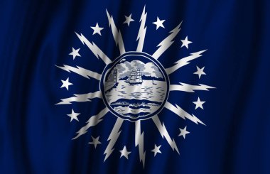 Buffalo New York bayrak illüstrasyon sallayarak.