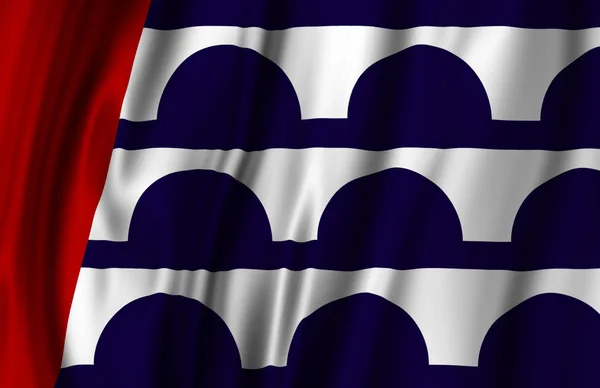 Des Moines hullámzó zászló illusztráció. — Stock Fotó
